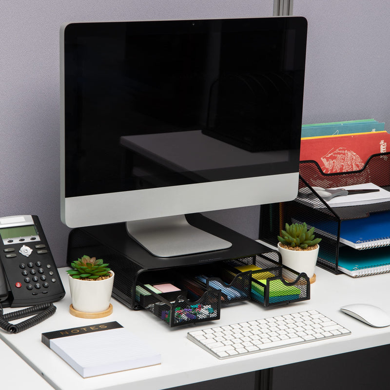 Mind Reader Monitor Stands, Organizers, and Risers Bundle (3 products)