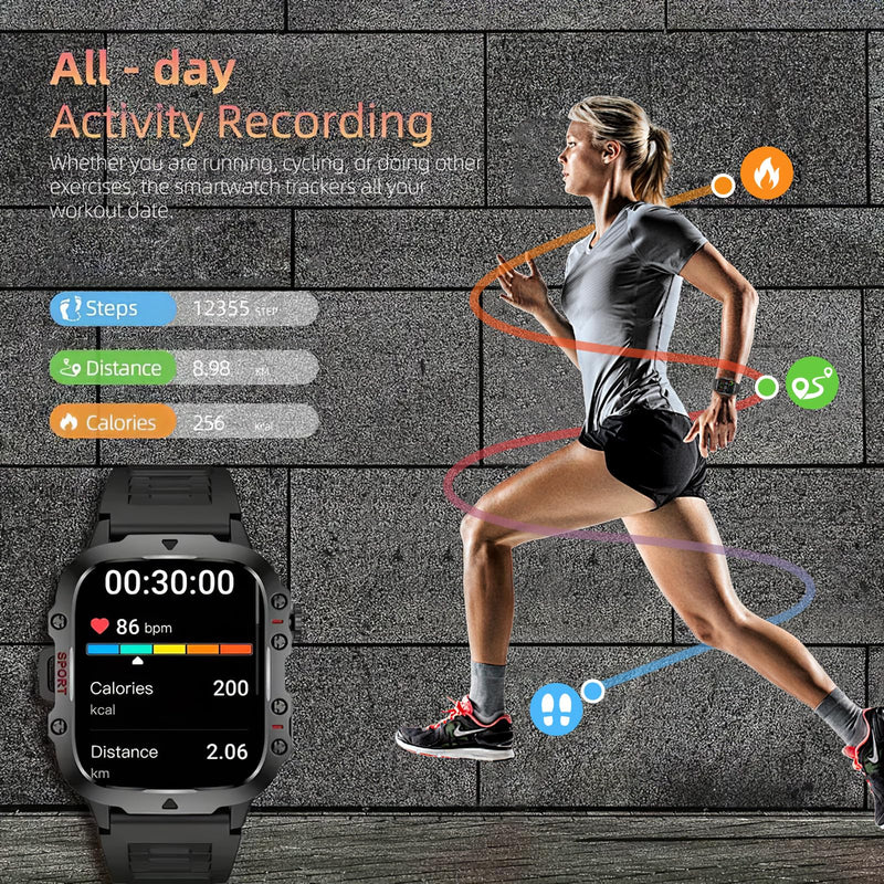 Tocelffe Smart Watch for Men(Answer/Make Call), IP68 Waterproof Sports Smartwatch Outdoor with Heart Rate, Sleep Monitor, Fitness Tracker