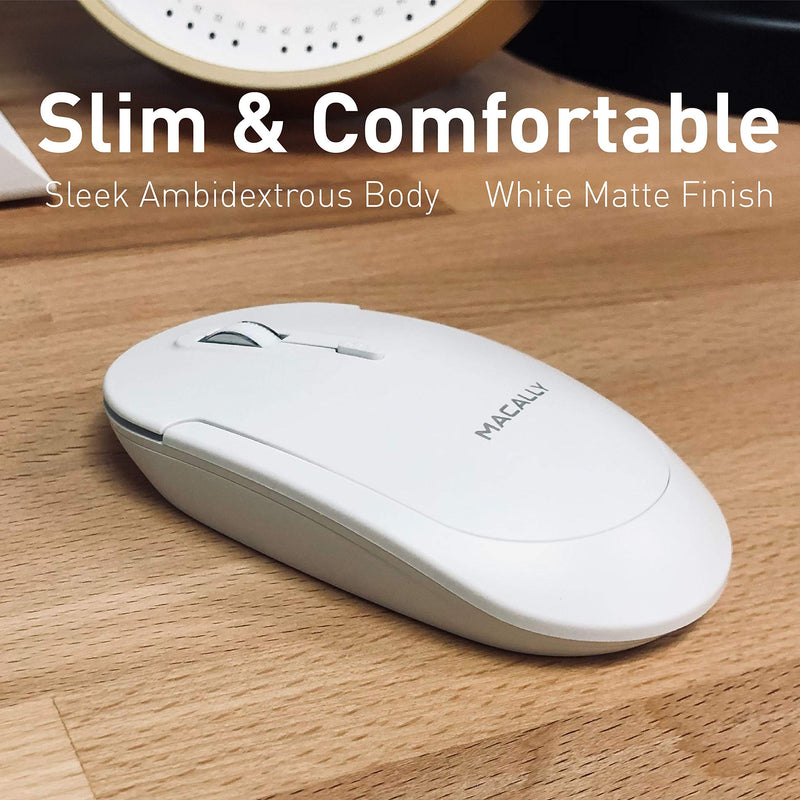 Macally Wireless Number Pad for Mac & PC and a Wireless Bluetooth Mouse, Work with Numbers More Efficiently