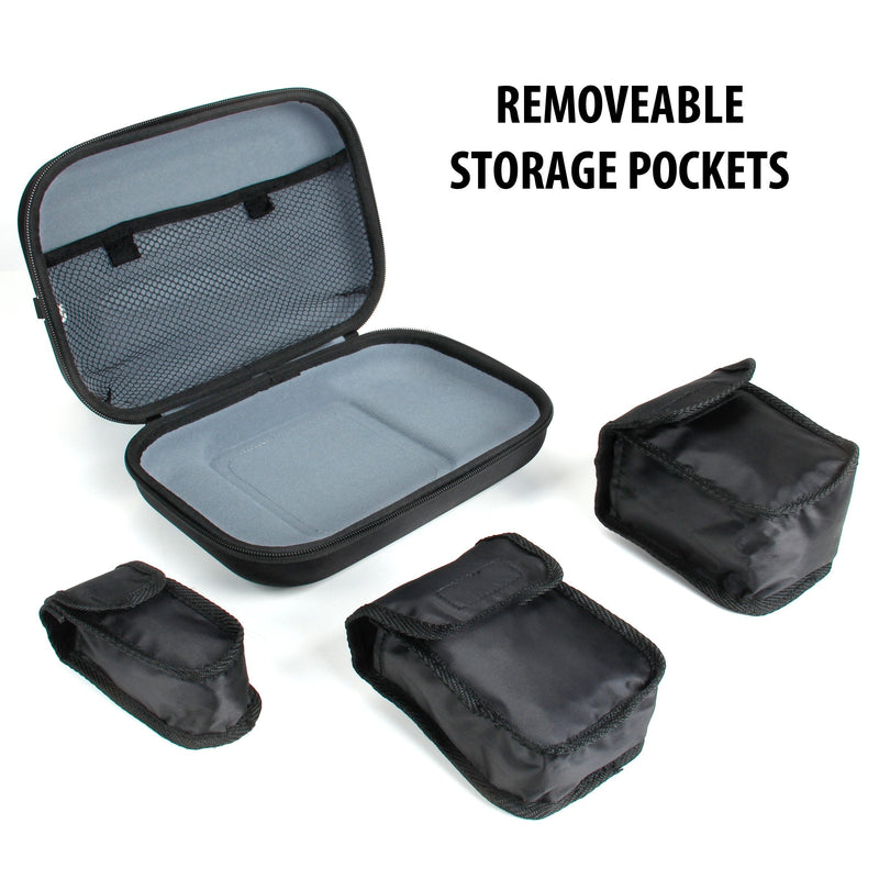 USA GEAR Square Terminal Case Compatible with Square Terminal Cash Register, Square Terminal Printer Paper, and Card Reader Accessories - Water Resistant Exterior and 3 Removable Pouches - Black