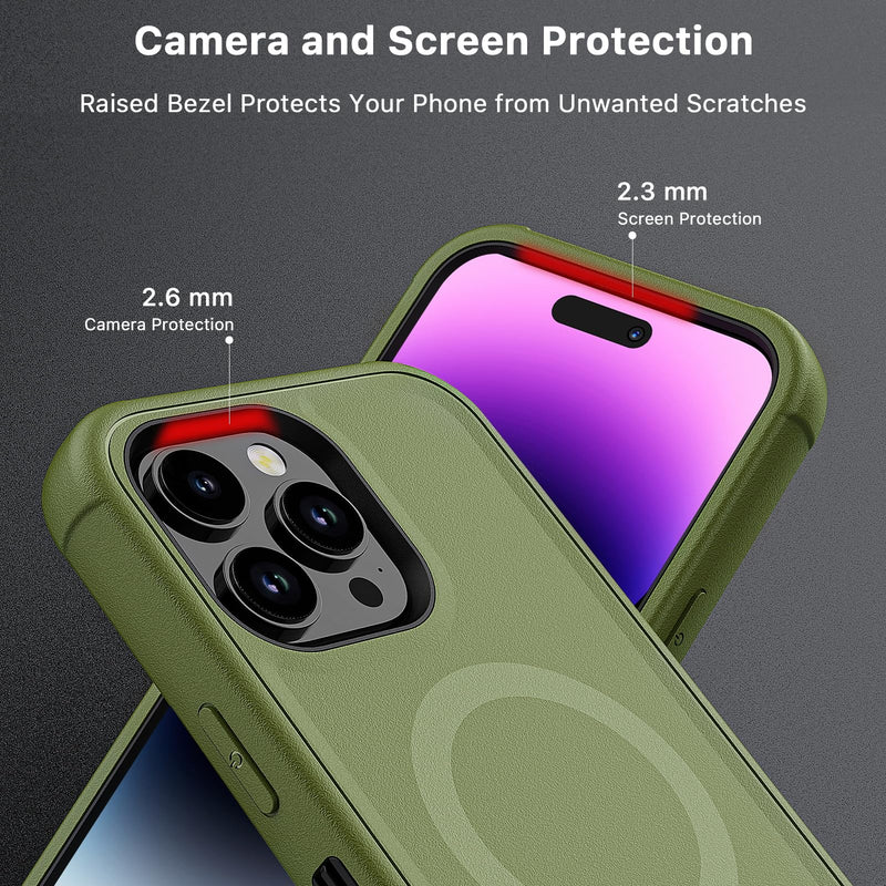 M MYBAT PRO Maverick Series iPhone 14 Pro Max Case with Belt Clip Holster,w/Screen Protector,Anti-Drop,Shockproof,with 360°Rotating Kickstand,Heavy Duty Protection Army Green iPhone 14 Pro Max (6.7")