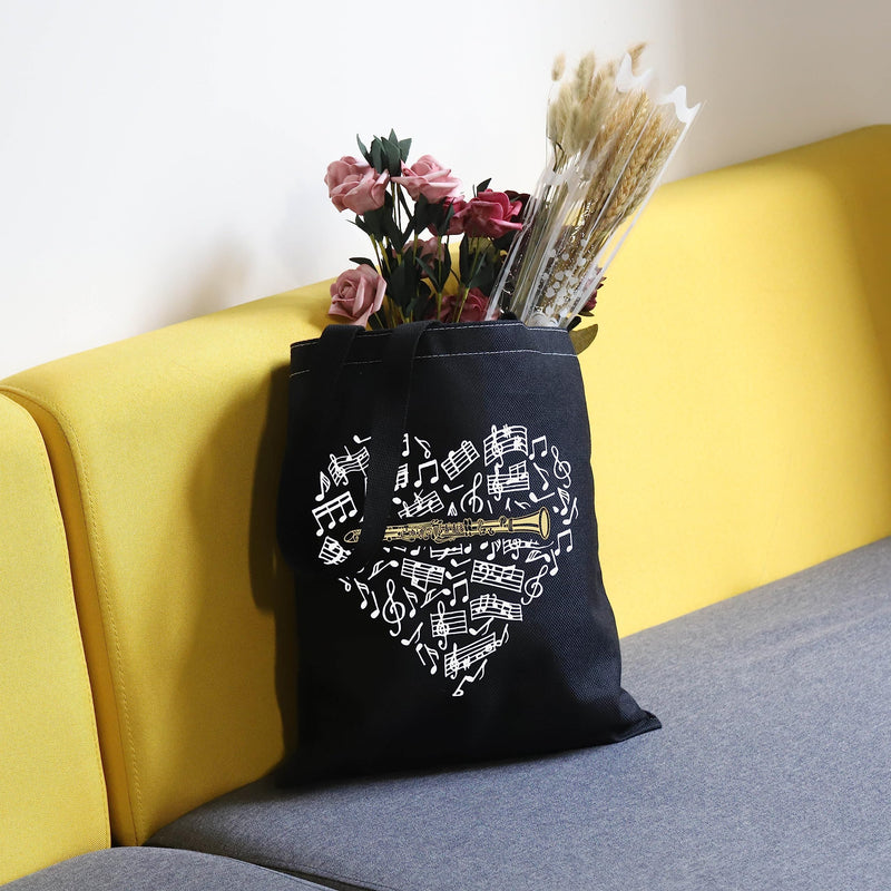 TSOTMO Clarinetist Tote Bag Music Lover Gift Music Recording Studio Gift Clarinet Gift For Women Clarinet Tote
