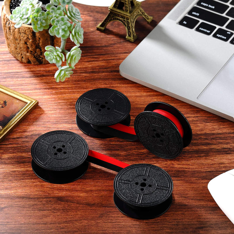 2 Pairs Universal Typewriter Ribbon Twin Spool Typewriter Ribbon Red and Black Twin Spool Replacement Pack for Most Typewriter