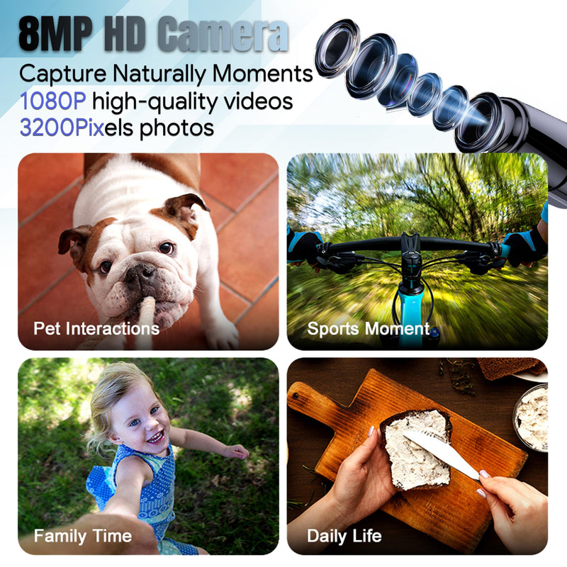 AI Smart Glasses with Camera, 1080P Video Recording & 8MP Photos, Open-Ear Audio, Real-Time Translation, Voice Assistant, Bluetooth 5.4 for Travel, Work & Vlogging (Sunglasses) Sunglasses