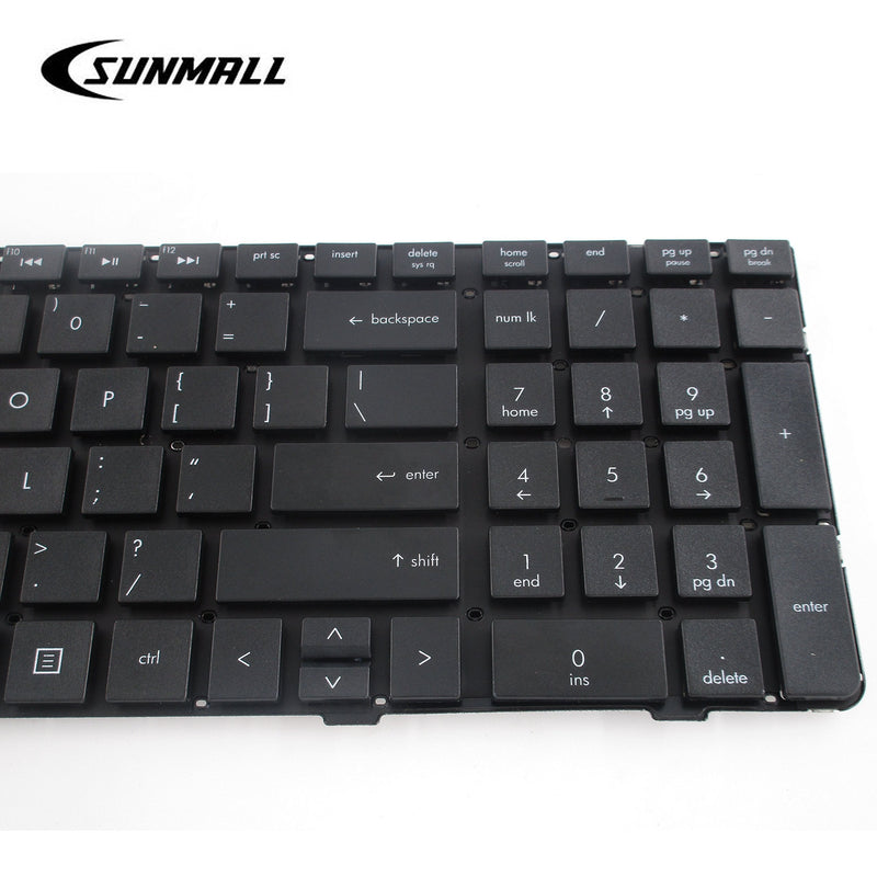 SUNMALL Keyboard Replacement Without Frame Compatible with HP ProBook 4530S 4535S 4730S 4735S Series Black US Layout