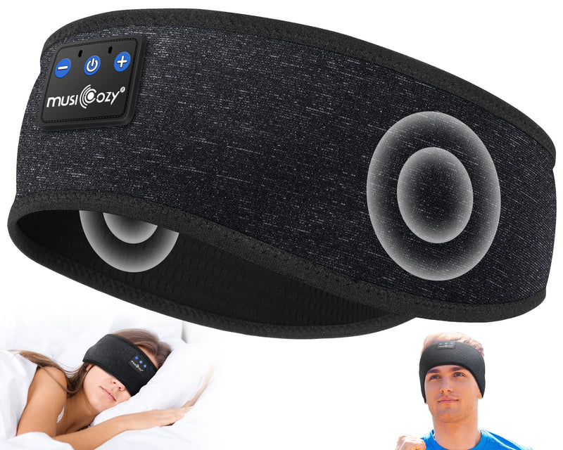 MUSICOZY Bluetooth Sleep Mask and Headband Bundle – Wireless Headphones Set for Sleep, Travel, and Exercise