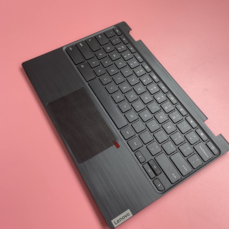 New Genuine Replacement for Lenovo Chromebook 100E 2nd Gen MTK Laptop Upper Case Palmrest Keyboard Touchpad Assembly Part 5CB0U26489 5CB0X55485, Black, 11.6 inch