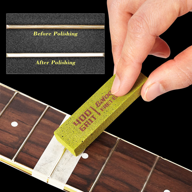Guitar Fret Erasers, Fret Polishing Abrasive Rubber Blocks, Fret Cleaner Kit, Fret Polish Kit for Fretwire String and Metal, Set of 5 Grits (180 & 400 & 1000 & 1500 & 2000 Grit) 180&400&1000&1500&2000 Grit