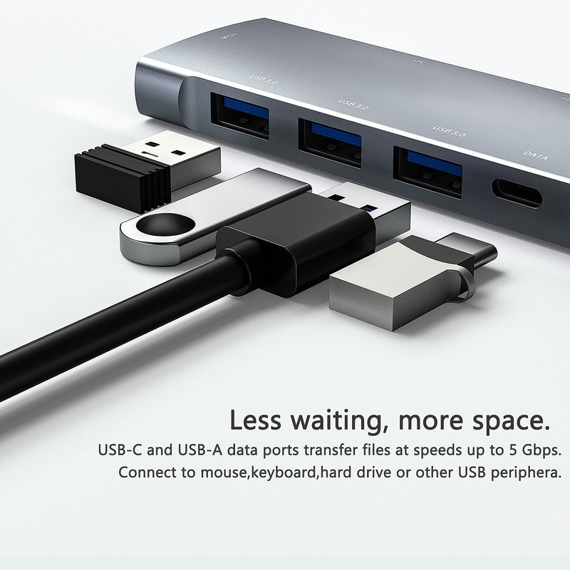 USB C Hub Multiport Adapter for iPad Pro MacBook Pro Air M1 2021-2018, 9-in-1 USB C 4K HDMI Adapter with 3.5mm Audio Jack,3xUSB3.0,SD/Micro SD Card Reader,60W USB C Charging,USB-C 3.0 Data
