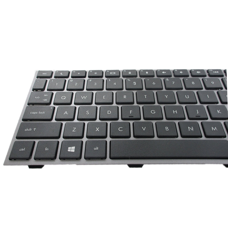 SUNMALL New Laptop Keyboard with Frame for HP ProBook 4540s 4540 4545s Series Compatible with Part Number 702237-001 683491-001 701485-001 Black US Layout Silver frame