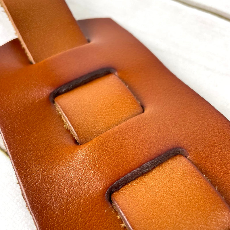 Walker & Williams SL-316 Premium Extra Wide 3" Saddle Tan Full Grain Leather Natural Finish Guitar Strap For Acoustic, Electric, And Bass Guitars