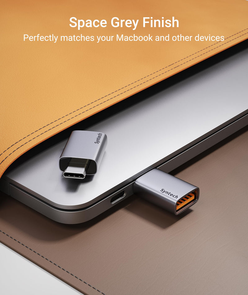Syntech USB C to USB Adapter (2 Pack), 10Gbps USB 3.2 Gen 2 Fit Side by Side, USB C Male to USB A 3.2 Female Adapter Compatible with iPhone 15 Pro Max/iPad/iMac/MacBook Pro and Thunderbolt 4/3 Devices