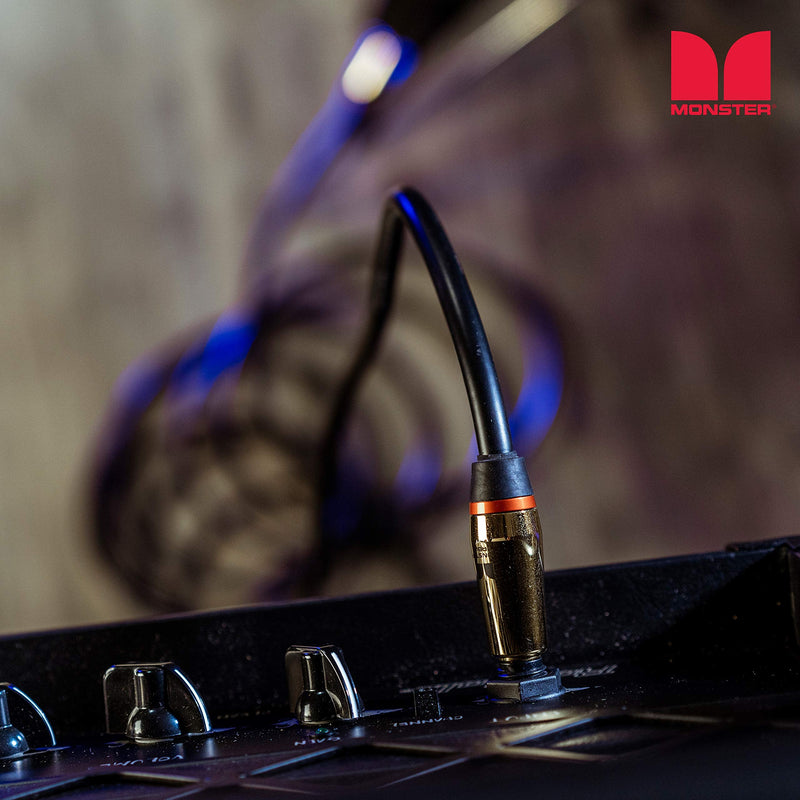 Monster Prolink Rock Instrument Cable - 8 in Right Angle to Right Angle for Electric Guitar - 95% Copper Braided Shielded