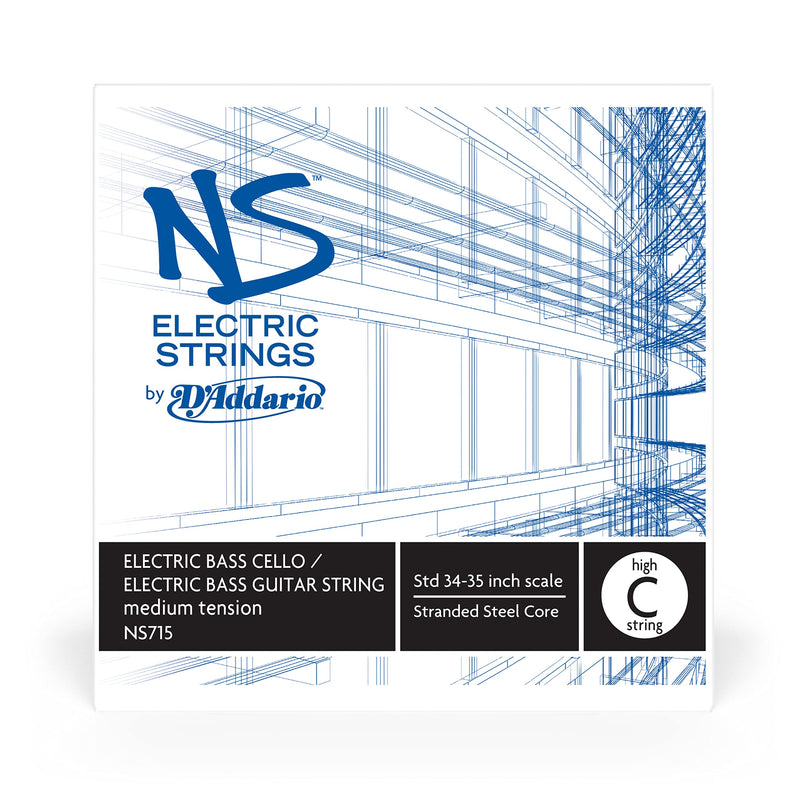 D'Addario NS Electric Bass/Cello Single High C String, 4/4 Scale, Medium Tension