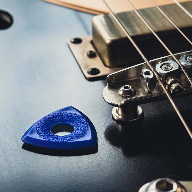 Bog Street BATTLE AXE Guitar Picks, Heavy, 3-Sided Ergonomic 3mm Guitar Picks, Blue (6-Pack)