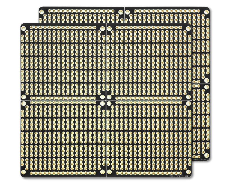 ElectroCookie PCB Prototype Board, Snappable Strip Board with Power Rails for Electronics Projects Compatible for DIY Arduino Soldering Projects, Gold-Plated, 3.8"x3.5" (2 Pack, Matte Black) 2.Black