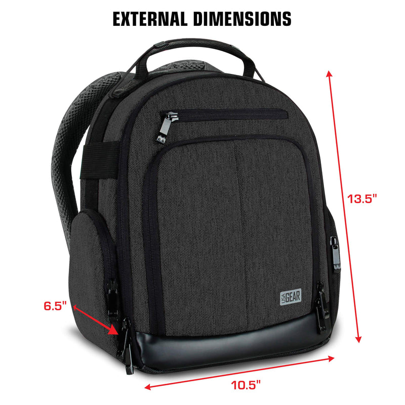 USA Gear VR Headset Backpack Travel Case Fits Meta Quest 3S, 3, 2, Controllers and Accessories - Virtual Reality Gaming Bag with Customizable Interior Dividers, Padded Backpack Straps (Black) Black
