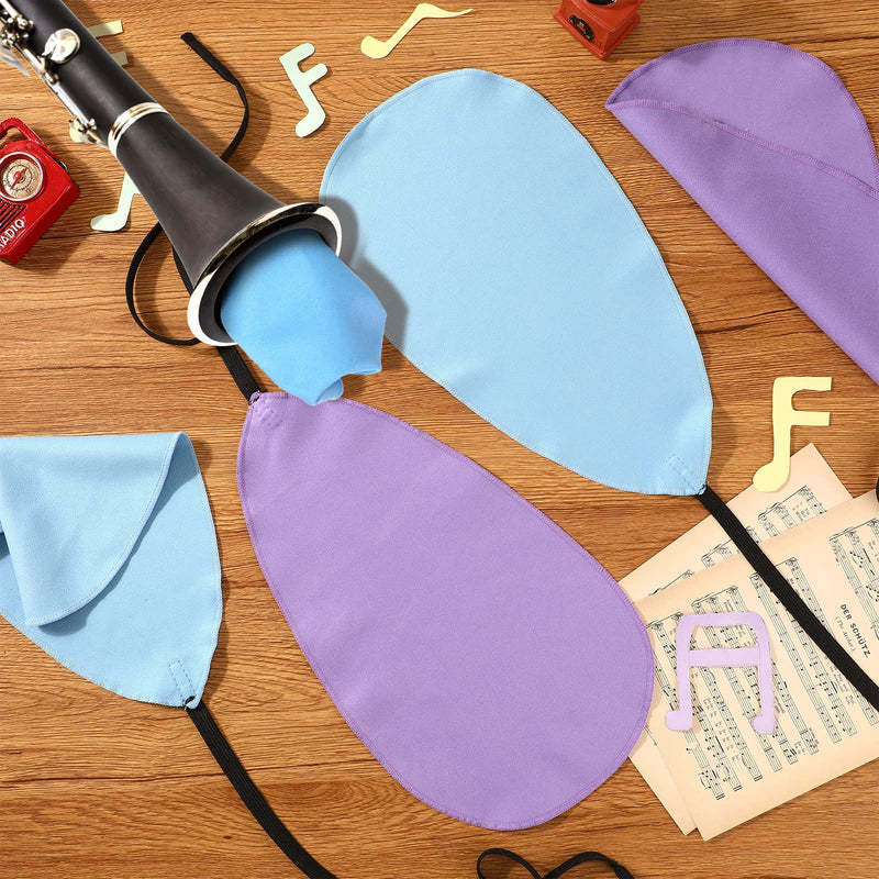 12 Pcs Clarinet Swab Cleaning Cloth Swab for Inside Tube Cloth Clarinet Cleaner Pull Through Instrument Cloth with Weighted String for Clarinet Flute Piccolo Sax Saxophone(Blue, Purple) Blue, Purple