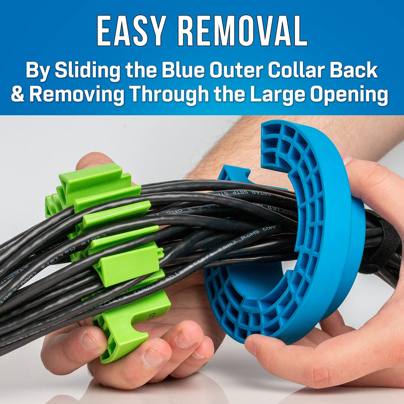 Jonard Tools CCB-34 Cable Comb Organizing Tool, Wire Comb, Dresser, Bundler, Ethernet Network Cable, Data Cat6A, Cat7 Blue/Green Cable Comb - CAT6/7