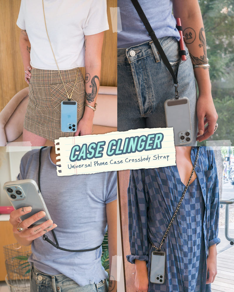 Smartish Phone Lanyard - Case Clinger - Universal iPhone Holder with Detachable Crossbody Shoulder Neck Strap - Adjustable Black Rope Rope Strap