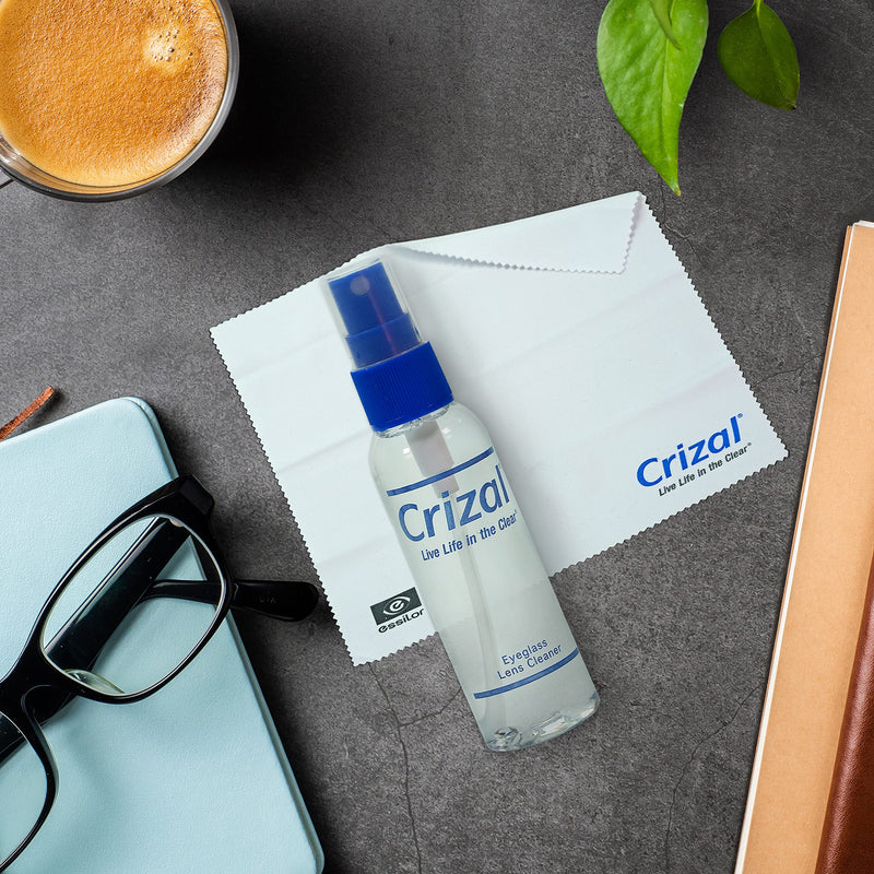 Crizal Eyeglass Lens Cleaner Kit, 1 Doctor Recommended for Anti Reflective Lenses and Coating, 2oz Crizal Spray w/Crizal Microfiber Cloth, 2pk 2oz Spray W/Cloth, 2 Pack