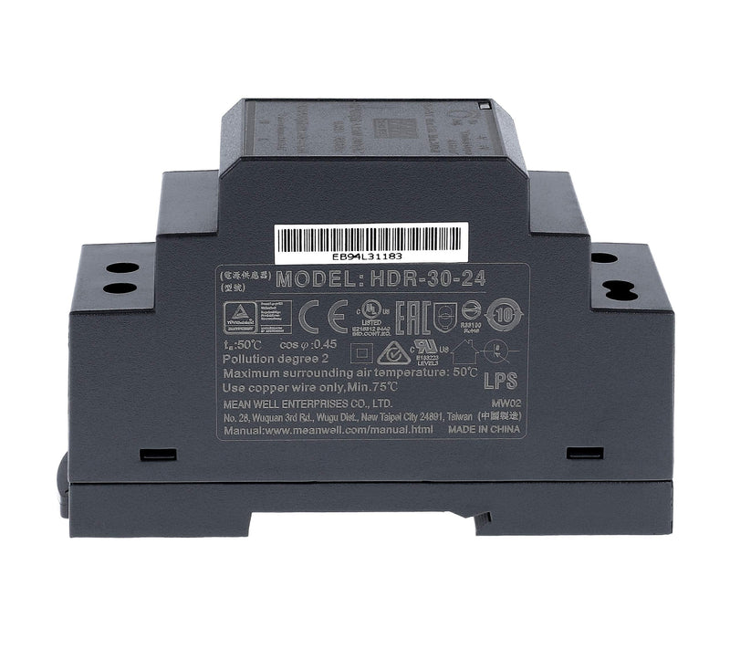 Mean Well HDR-30-24 DIN Rail Power Supply DIN-Rail 24 VDC 1.5 A 36 Watt Single