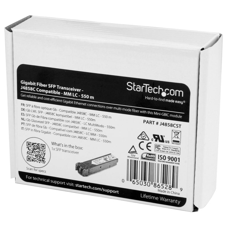 StarTech HP J4858C Compatible Transceiver Module Gigabit Fiber SFP 0.5" x 0.6" x 2.2" 0.5" x 0.6" x 2.2"