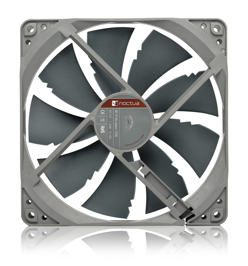 Noctua NF-P14s redux-1200, Quiet Fan 140mm | High Airflow, Low Noise, 25mm Thick Fan for PC and Electronics Cooling Streamlined Package 1200rpm 3-Pin non PWM