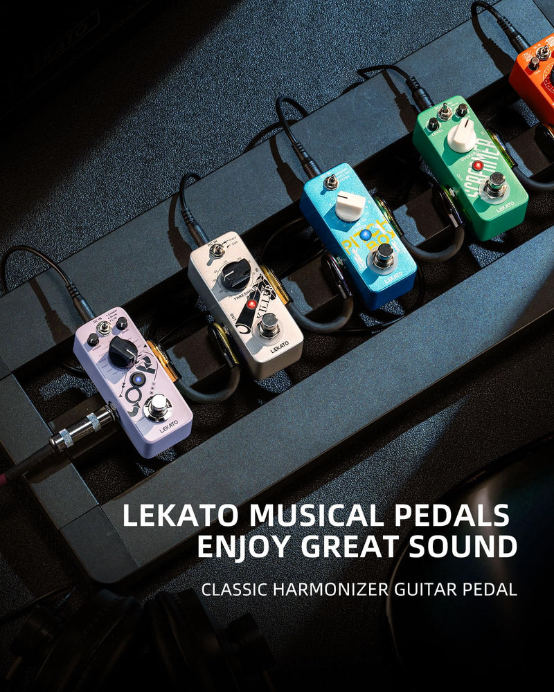 LEKATO Mini Pitch Shifter Pedal, Harmonizer Guitar Pedal Pitch Shift Box, Harmonizer Digital Octave Drop Pedals, True Bypass, Small Effects for Electric Guitar Bass Blue Pitch Box