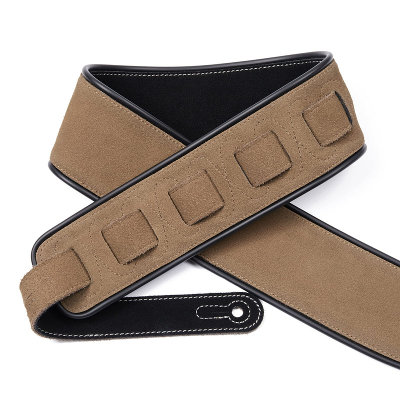 [AUSTRALIA] - Amumu Embroidered Suede Leather Guitar Strap for Acoustic, Electric and Bass Guitar - Black Sun-flower Embroidered 