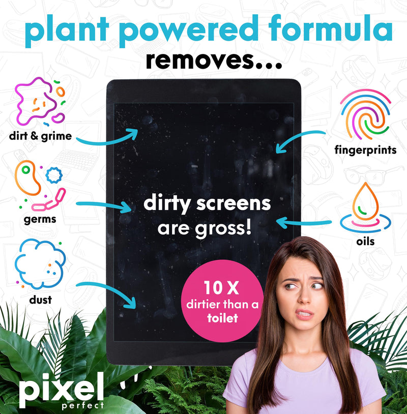 [AUSTRALIA] - Pixel Perfect | 16.9oz | XL Screen Cleaner Kit, for TV, Laptops, Computers, Monitors, Phones, Tablets | 500ml Cleaning Kit, Premium Natural Spray 500ml - 16.9oz 