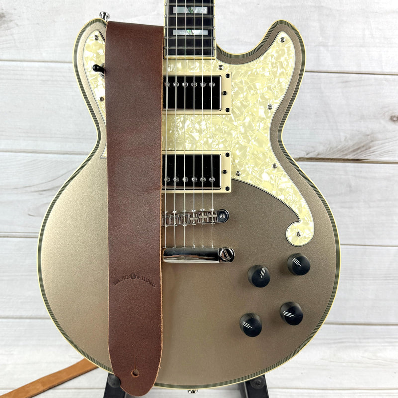[AUSTRALIA] - Walker & Williams STR-07 Distressed Brown “Bomber Jacket” Finish Italian Leather Guitar Strap For Acoustic, Electric, And Bass Guitars 