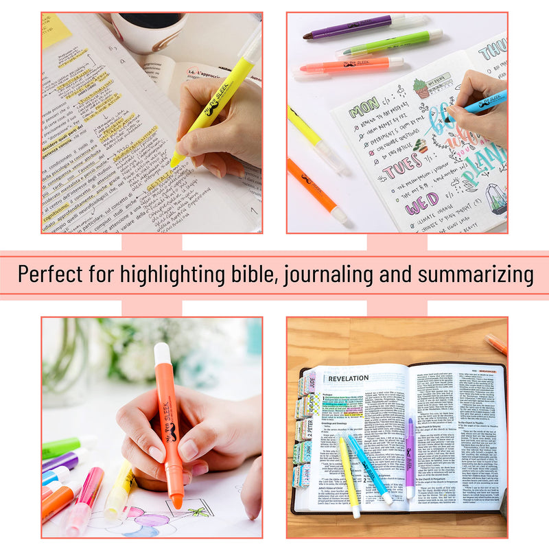 Mr. Pen No Bleed Gel Highlighter, Bible Highlighters, Assorted Colors, Pack of 8