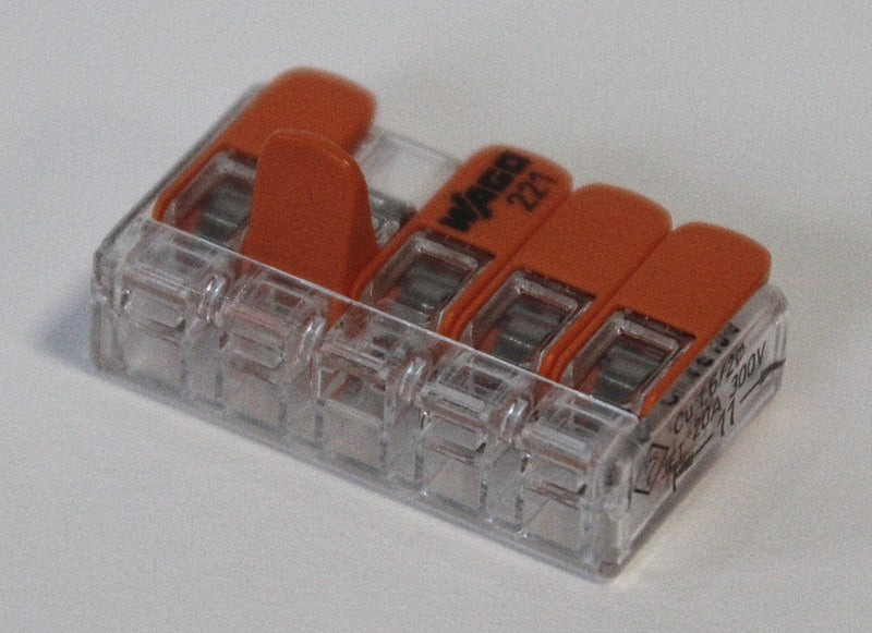 Wago 221 clip set, 25 x 221-412, 221-413 221-415 cable connector in resealable box – original WAGO