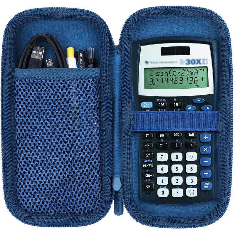 Hard Carry Case Compatible with Texas Instruments TI-30XIIS TI-30XS TI-30Xa TI-36X Pro Scientific Calculator (Blue Case) Blue Case