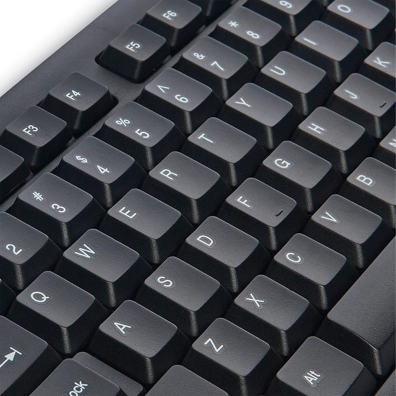 Verbatim Slimline Full Size Wired Keyboard USB Plug-and-Play Compatible with PC, Laptop - Frustration Free Packaging Black