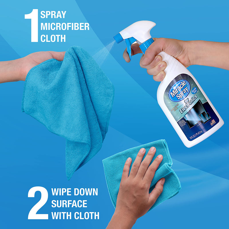 [AUSTRALIA] - MiracleSpray for Electronics Cleaning, Safe Multisurface Cleaner for Any TV, Phone, Monitor, Keyboard, Screen, Computer, Includes Microfiber Towel - 16 Ounce Kit 16 Fl Oz (Pack of 1) 