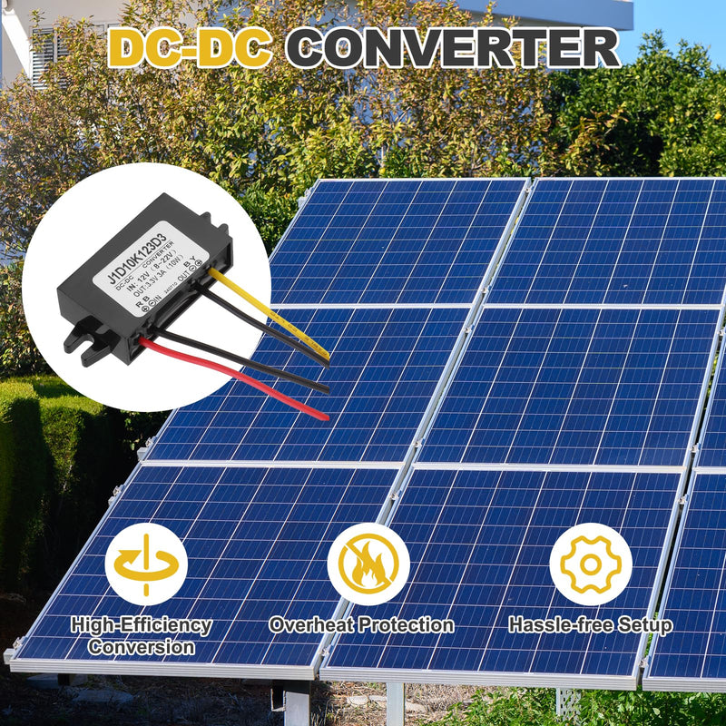 [AUSTRALIA] - QUARKZMAN DC 12V to DC 3.3V Voltage Converter 3A 10W Step Down Converter Voltage Reducer IP67 Waterproof Transformer Power Supply Module Power Adapter for Car Truck Solar System 