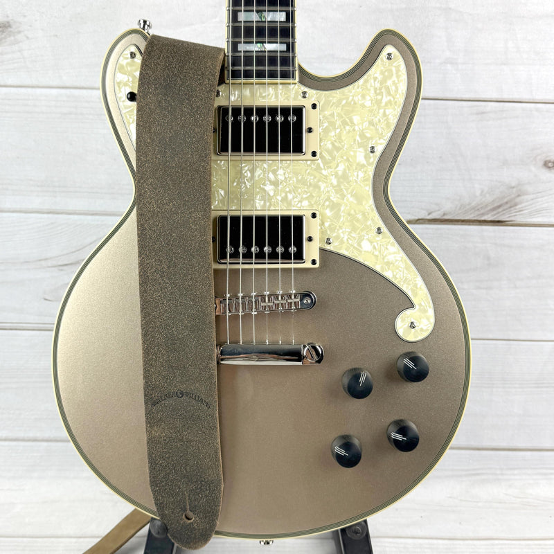 Walker & Williams STR-01 100% Italian Leather Distressed Brown “Bomber Jacket” Finish Guitar Strap