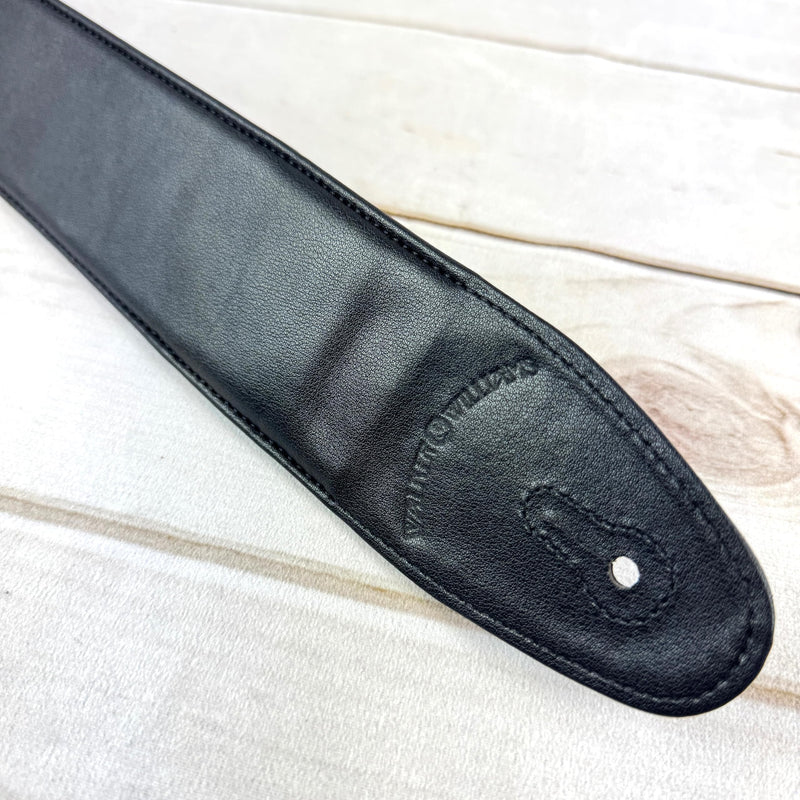 Walker & Williams WW-GL-109 Cary Black Copper Super Sparkle Glitter Bomb Padded Guitar Strap Glove Leather Back For Acoustic, Electric, And Bass Guitars