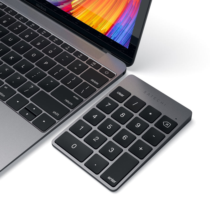 Satechi Slim Aluminum Bluetooth Wireless 18-Key Keypad Keyboard Extension - Compatible with 2017 iMac, iMac Pro, MacBook Pro, MacBook, iPad, iPhone, Dell, Lenovo and More (Space Gray) Space Gray