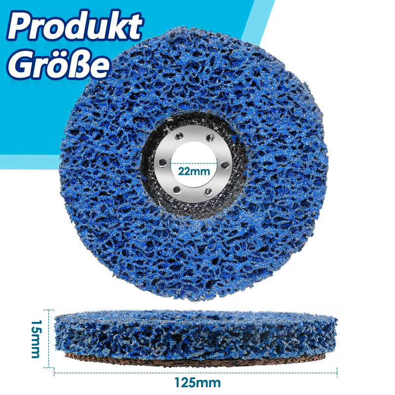 Pack of 5 125 mm CSD Disc, Grinding Disc, Coarse Cleaning Disc, Nylon Fabric Disc, Sanding Discs for Angle Grinder, Cleaning, Removing Paint, Rust, Welds and Oxidation Blue