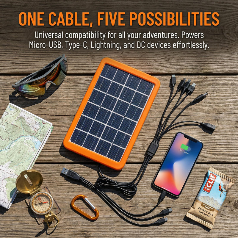 Solar Panel for Camera, 3W Solar Charger Compatible with Ring Spotlight & All-New Stick Up Outdoor Cam Battery, 10ft Long Cable with USB-C to Ring Barrel Plug Adapter (Orange)