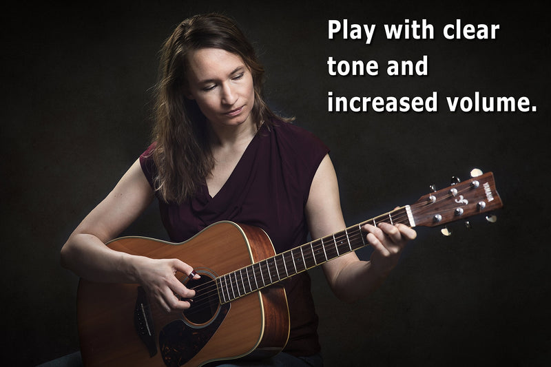 Thumb and Finger Picks - Large Red - Best for Fingerstyle Acoustic Guitar, Banjo or Ukulele. Includes a Pouch.