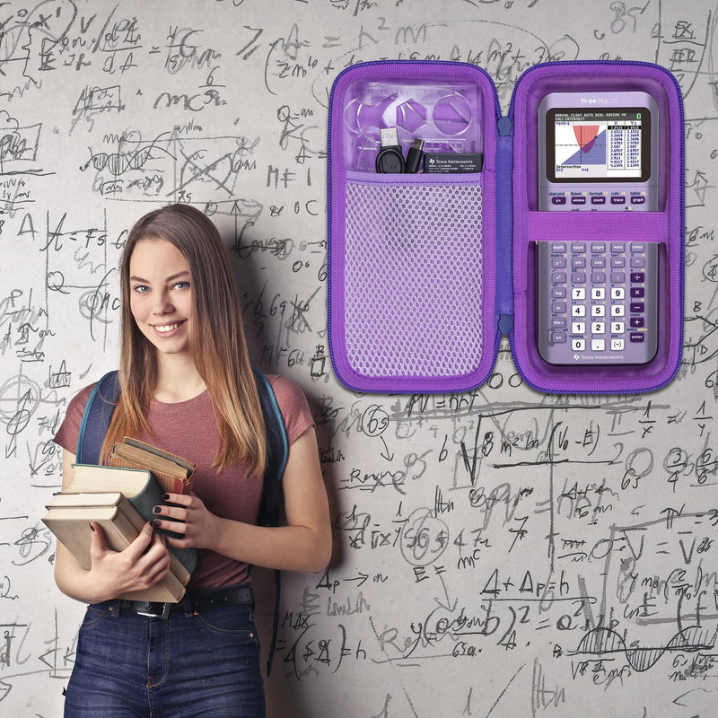 co2CREA Hard Case Compatible with Texas Instruments TI-84 Plus CE/TI-84 Plus/TI-Nspire CX II CAS/TI-Nspire CX II/TI-83 Plus/TI-89 Titanium/TI-85 / TI-86 Color Graphing Calculator, Purple Iris Purple Case