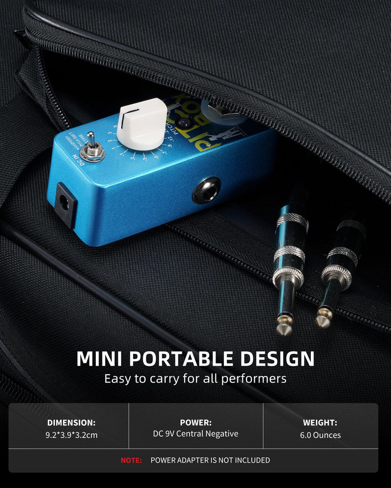 LEKATO Mini Pitch Shifter Pedal, Harmonizer Guitar Pedal Pitch Shift Box, Harmonizer Digital Octave Drop Pedals, True Bypass, Small Effects for Electric Guitar Bass Blue Pitch Box