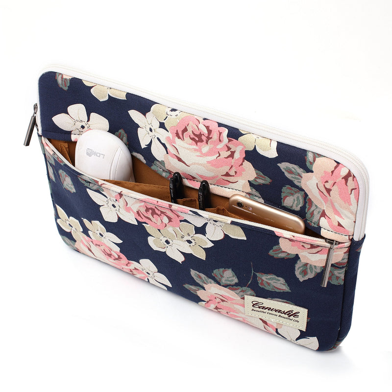 White Rose Patten Laptop Sleeve 14 inch 14.0 inch Laptop case Bag 14 inch / 14.0 inch White rose