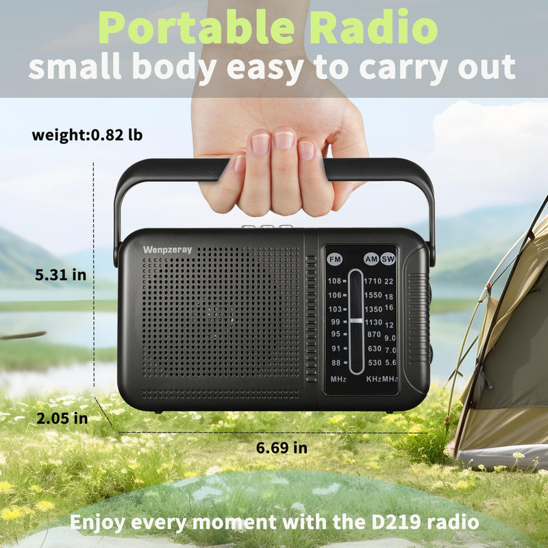 Portable AM FM Shortwave Transistor Radio, Retro Bluetooth Speaker Excellent Reception, Support TF Card/USB Play, Large Dial Battery or USB Powered Easy to Use Indoor, Outdoor, Travel & Storms