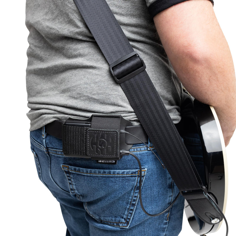 Shure by Gator Premium Black Leather Wireless Bodypack Transmitter Pouch; (SH-BODYPACK-PBK-L)