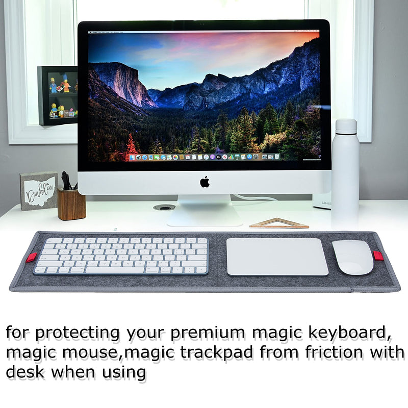 KISLANE 2 Pack Keyboard Mat Compatible with iMac Magic Keyboard, Magic Mouse, Magic Trackpad, 2 Pieces Mini Keyboard Mat for Easy Moving (Grey+Ice Blue) Grey+Ice Blue